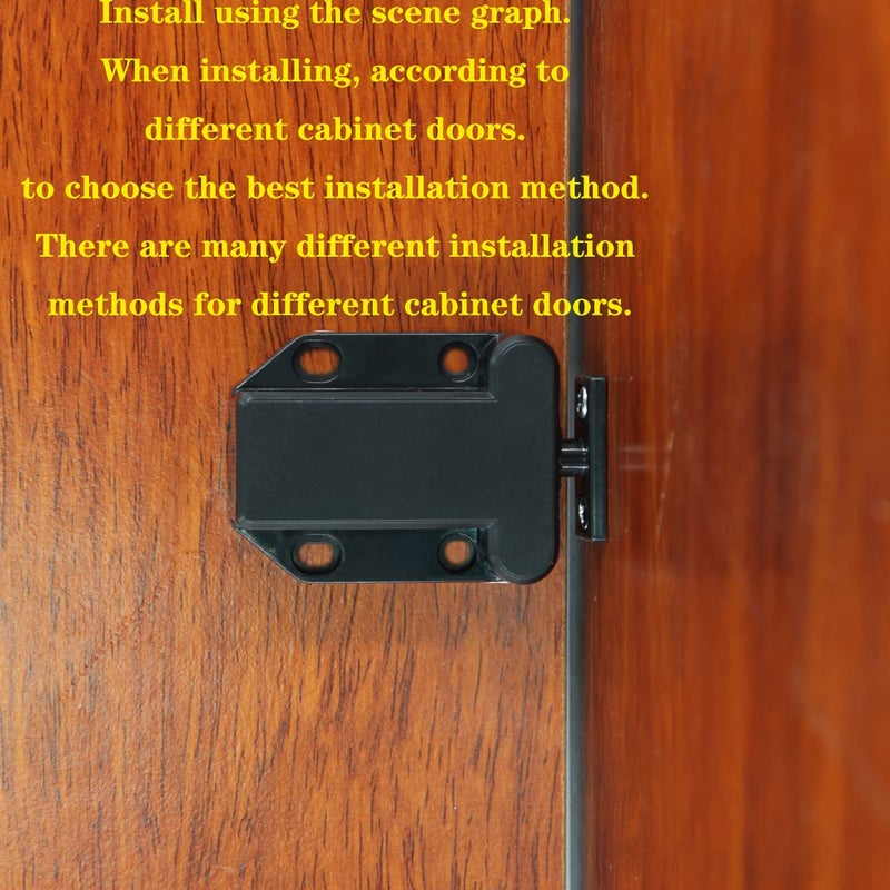 Junrbx Cabinet latches,Push Latch, Rebound self-Locking Device, with Automatic pop-up Function Cabinet Lock, Prevent The Door from Sliding, Convenient and Practical, Easy to Install. (2 Pack) - Image 3
